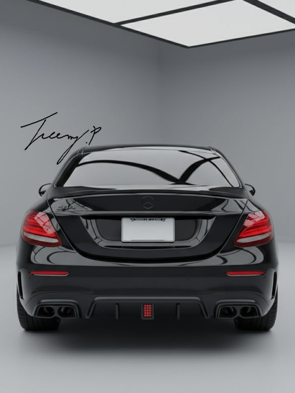 Mercedes E Class W213 AMG C63 style carbon look rear bumper diffuser
