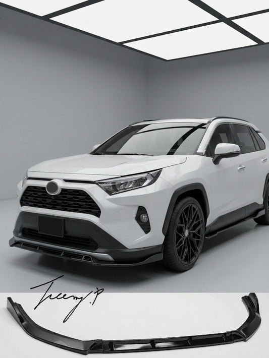 Toyota RAV4 gloss black front splitter lip 2019 to 2022
