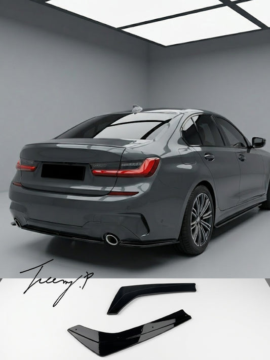 BMW 3 Series G20 G80 gloss black rear corner canards