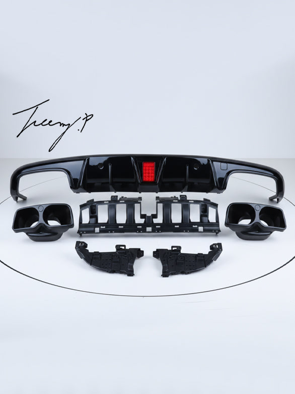 Mercedes C Class C205 A205 coupe C63 style gloss black rear diffuser
