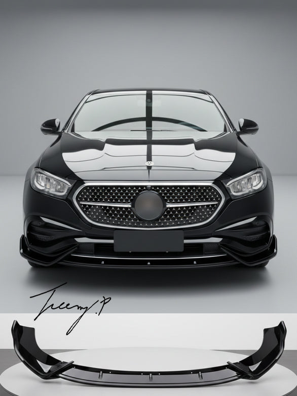 Mercedes E Class W214 AMG gloss black front splitter lip spoiler
