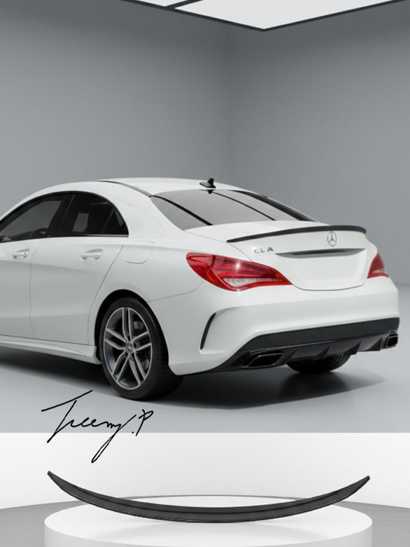 Mercedes CLA W117 gloss black rear boot spoiler lip
