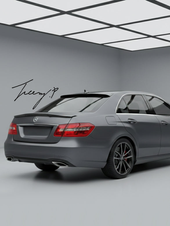 Mercedes E Class W212 AMG style gloss black rear window roof spoiler
