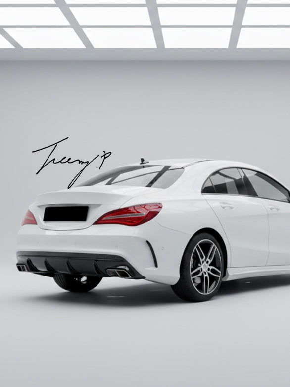 Mercedes AMG CLA45 W117 C117 gloss black rear diffuser quad exhaust tail pipe
