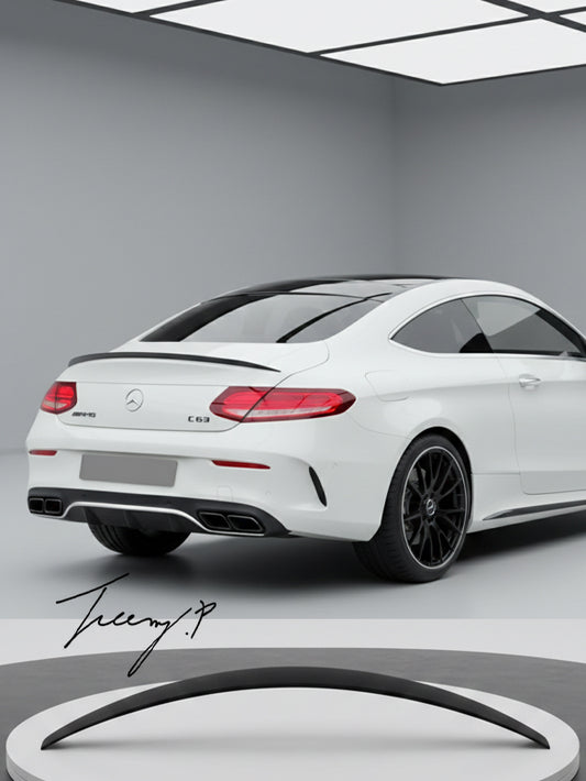Mercedes C Class C205 A205 coupe AMG style gloss black rear boot lip spoiler
