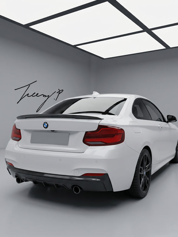 Carbon fiber rear boot lip spoiler for BMW 2 Series F22 F23 2014 to 2020
