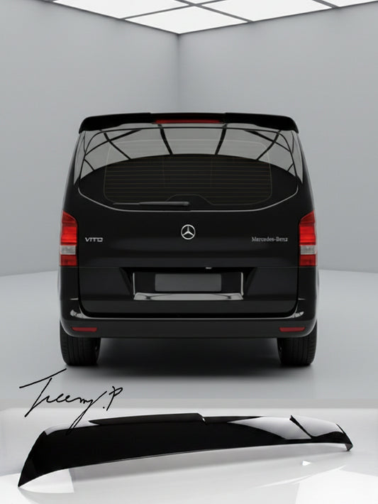 Mercedes V Class Vito W447 gloss black rear tailgate roof spoiler
