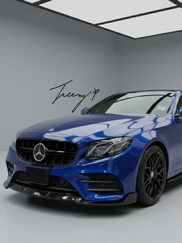 Mercedes C Class W206 gloss black Brabus style front lip splitter
