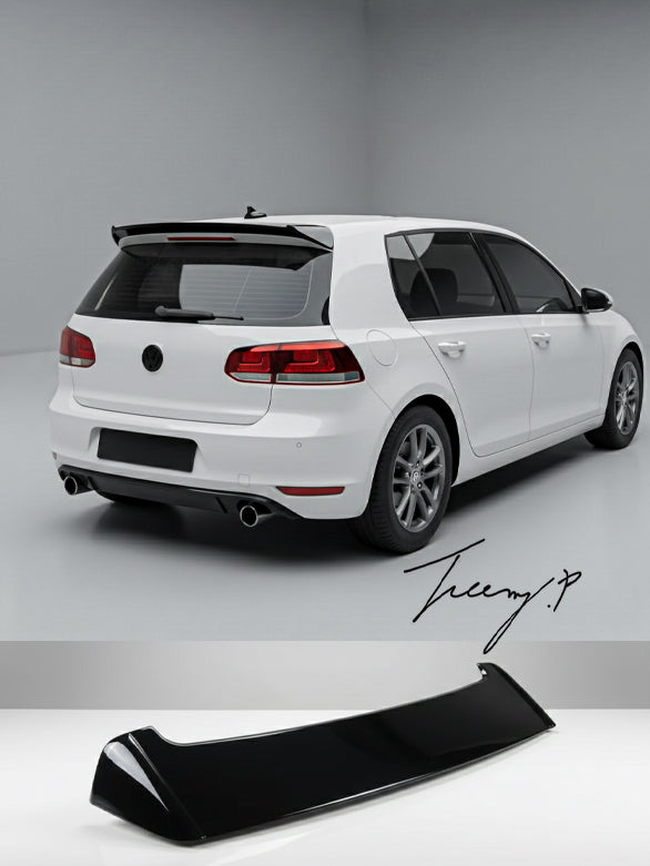 Gloss black Osir-style rear boot roof spoiler lip wing for VW Golf Mk5 GTI (2003–2008).
