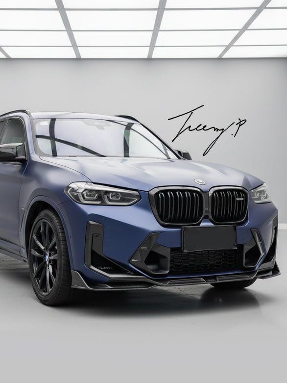 BMW X3M F97 LCI gloss black front splitter lip spoiler 2022+
