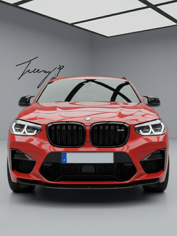 BMW X3M F97 pre LCI gloss black front splitter lip 2019 to 2020