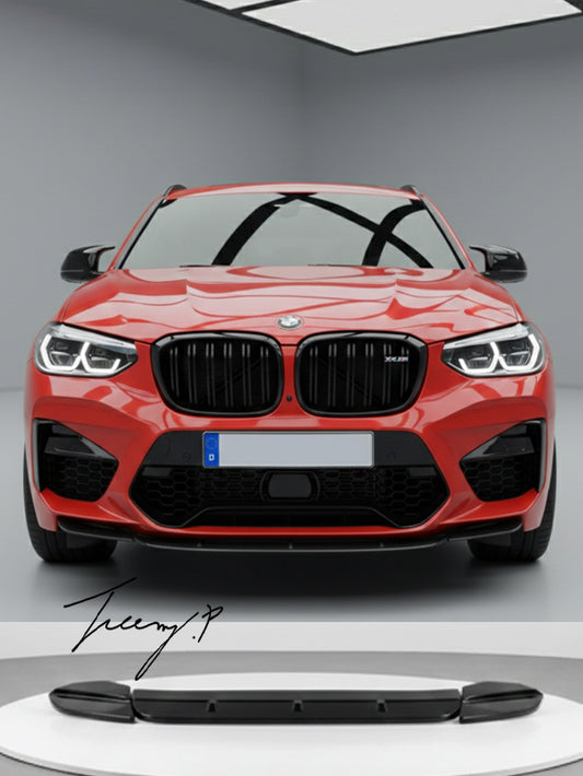 BMW X3M F97 pre LCI gloss black front splitter lip 2019 to 2020
