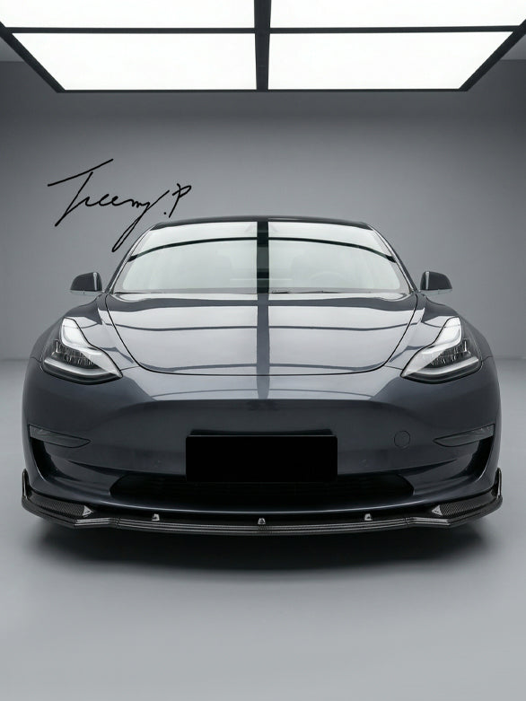 Tesla Model 3 carbon look front splitter lip 2017+
