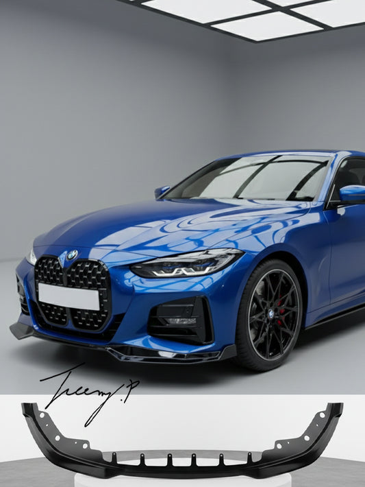 BMW 4 Series G22 coupe gloss black front splitter lip 2021+
