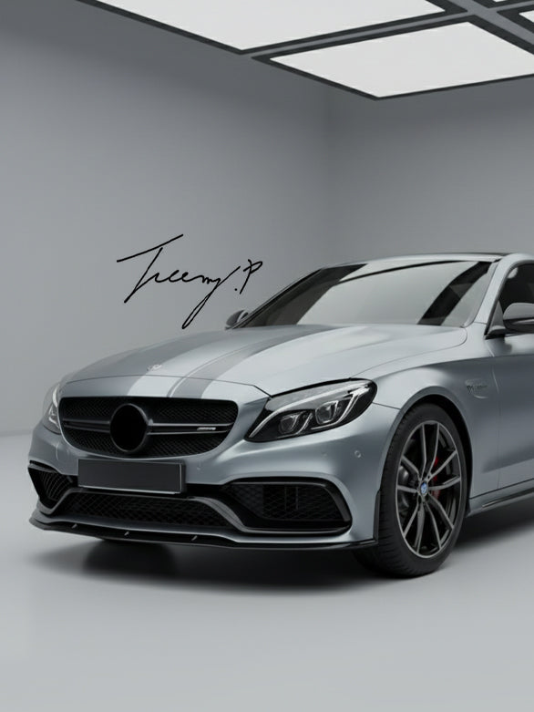 Mercedes C Class C63 AMG front splitter lip spoiler 2015 to 2020
