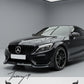 Mercedes C Class W205 AMG gloss black front splitter spoiler
