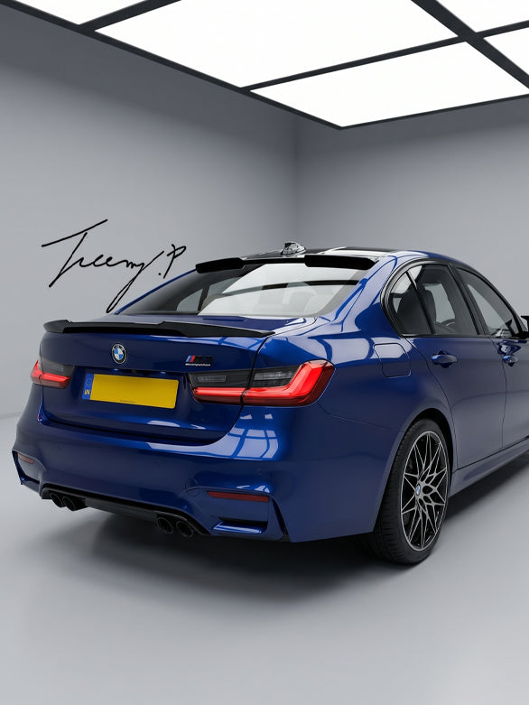 Gloss black M Performance rear window roof spoiler for BMW 3 Series G20 2018 and newer
