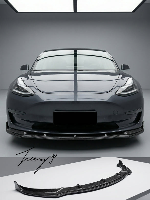 Tesla Model 3 carbon look front splitter lip 2017+
