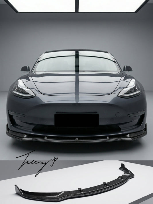 Tesla Model 3 carbon look front splitter lip 2017+
