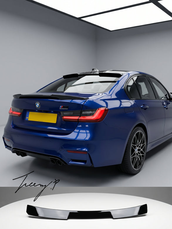 Gloss black M Performance rear window roof spoiler for BMW 3 Series G20 2018 and newer

