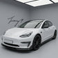 Tesla Model 3 (2017+) Carbon Fiber Side Skirts Extension Lip Splitter Spoiler Kit