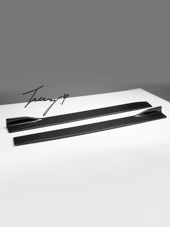 Tesla Model 3 (2017+) Carbon Fiber Side Skirts Extension Lip Splitter Spoiler Kit