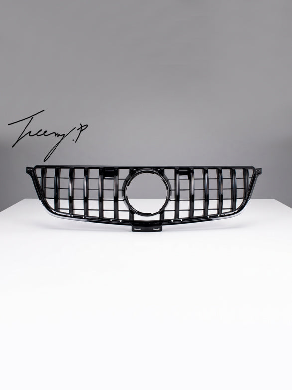 Panamericana gloss black GT style grille with camera for Mercedes ML W166 2012 to 2019
