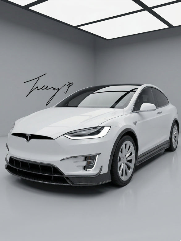 Tesla Model X carbon fiber side skirt blades 2016+
