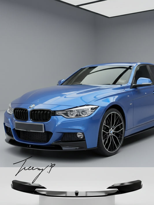 BMW 3 Series F30 F31 M Sport gloss black front splitter spoiler
