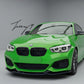 Gloss black front splitter lip for BMW 1 Series F20 F21 LCI M Sport 2015 to 2019