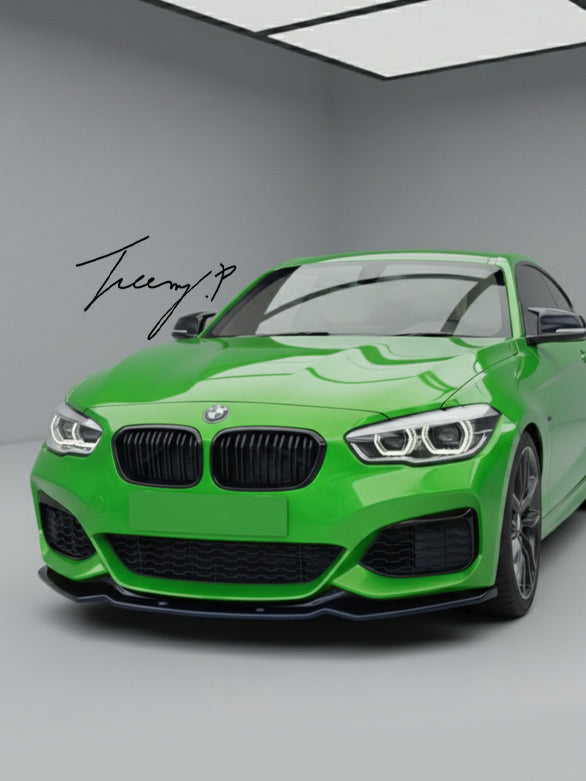 Gloss black front splitter lip for BMW 1 Series F20 F21 LCI M Sport 2015 to 2019