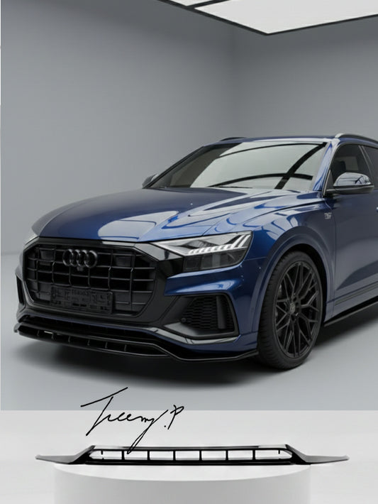 Gloss black front lip splitter for Audi Q8 S Line 2018 plus
