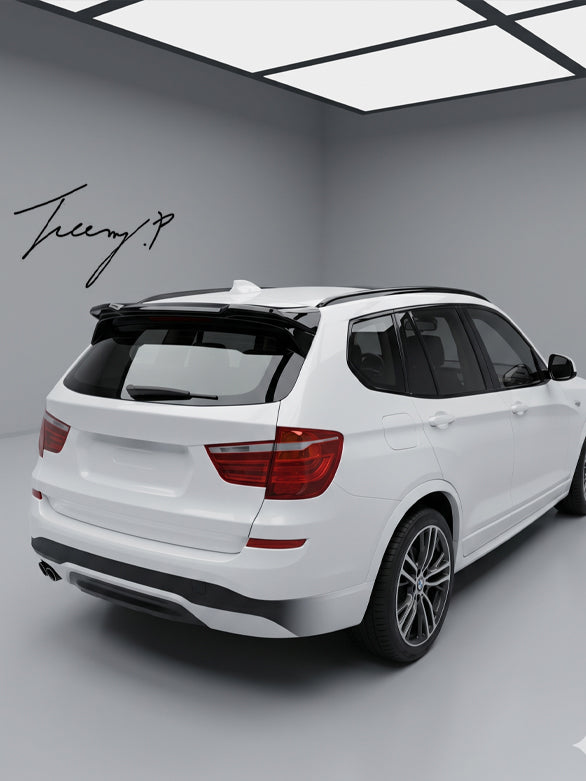 Gloss black M Performance style rear roof spoiler for BMW X3 F25 2010 to 2017
