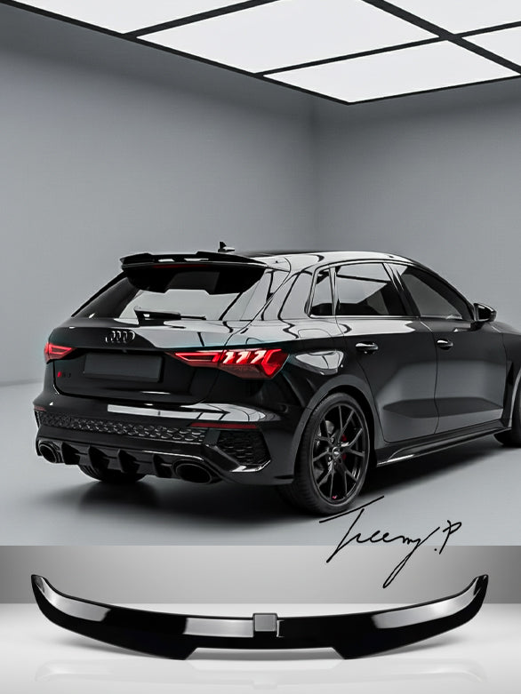 Gloss black rear boot spoiler for Audi A3 8Y S-Line hatchback (2021+).