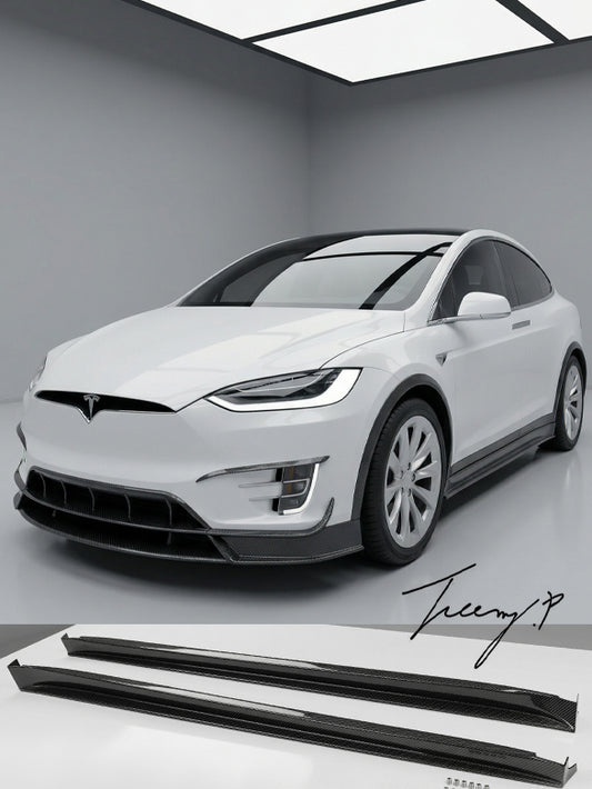 Tesla Model X carbon fiber side skirt blades 2016+
