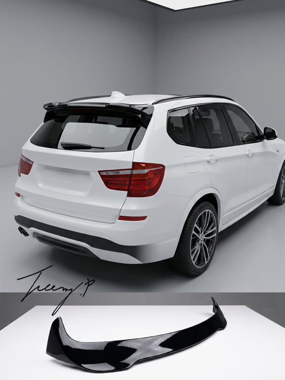 Gloss black M Performance style rear roof spoiler for BMW X3 F25 2010 to 2017
