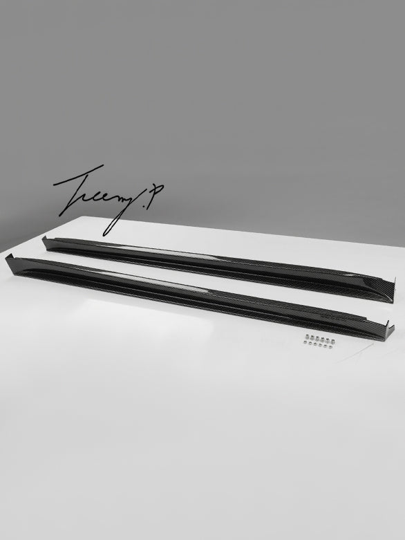 Tesla Model X carbon fiber side skirt blades 2016+
