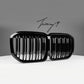 Gloss black double spoke front kidney grilles for 2019–2022 BMW X7 G07 Pre-LCI