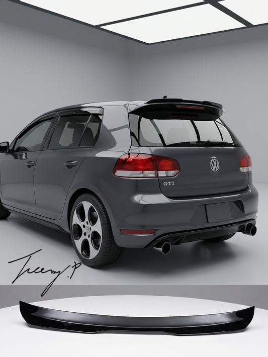 Gloss black R style rear roof spoiler extension lip for VW Golf MK6 and MK7 2008 to 2020

