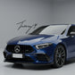 Gloss black front lip splitter for Mercedes A Class W177 A35 A45 AMG Line 2018 to 2023
