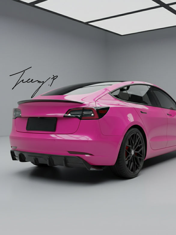 Full carbon fiber rear diffuser for Tesla Model 3 2016 to 2020
