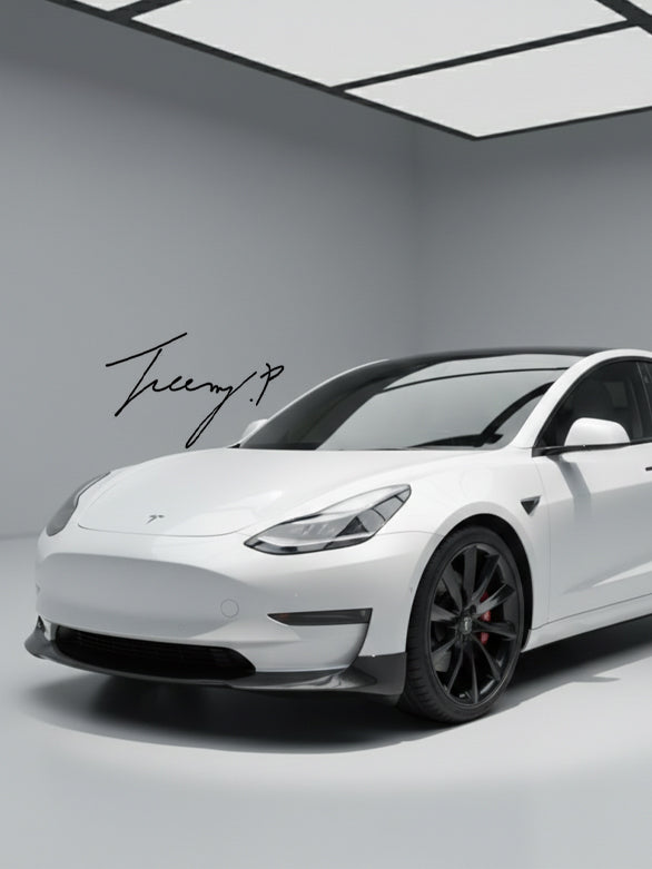 Carbon fiber front splitter lower lip for Tesla Model 3 2016 to 2020
