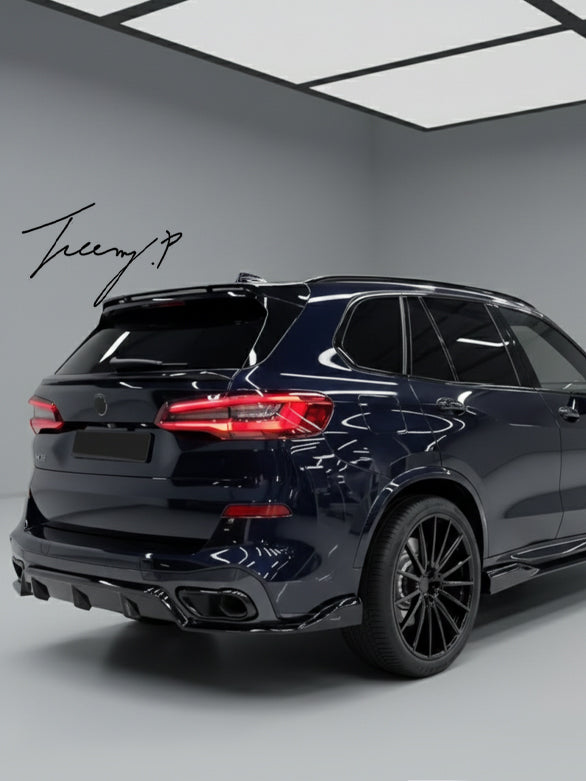 M Sport carbon fiber rear diffuser for BMW X5 G05 2018 plus facelift
