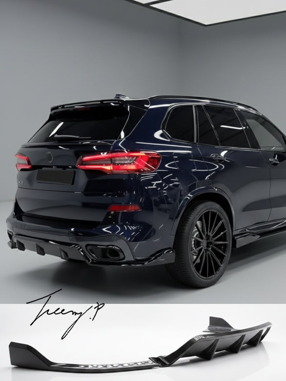 M Sport carbon fiber rear diffuser for BMW X5 G05 2018 plus facelift
