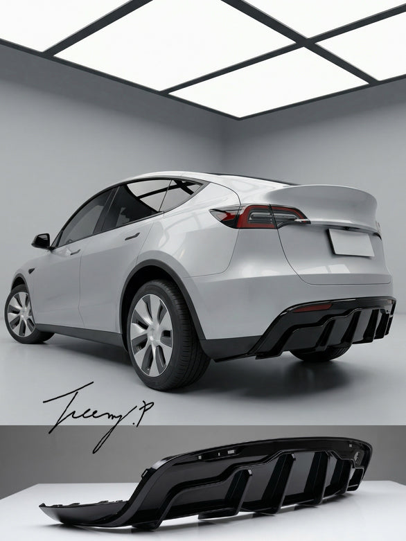 Tesla Model Y gloss black rear diffuser splitter 2019+
