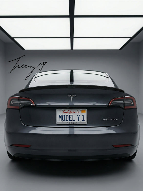 Tesla Model Y carbon effect rear trunk lip spoiler 2020
