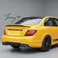 Carbon fiber PSM style boot spoiler wing installed on a 2008-2014 Mercedes-Benz C-Class W204 C63 AMG