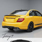 Carbon fiber PSM style boot spoiler wing installed on a 2008-2014 Mercedes-Benz C-Class W204 C63 AMG