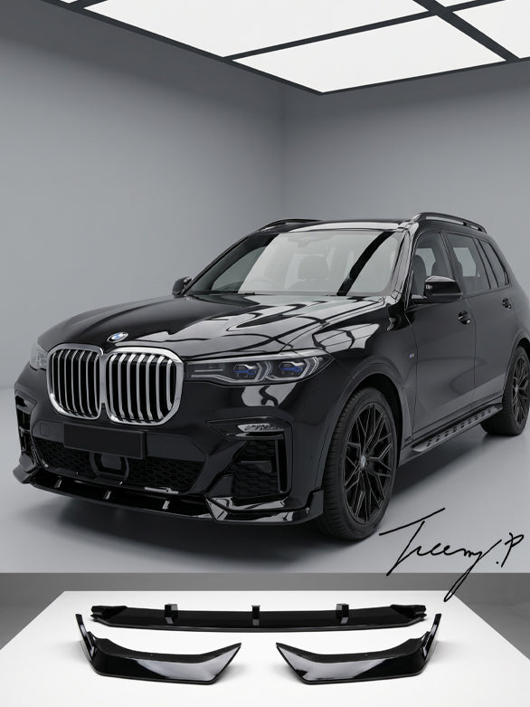 BMW X7 G07 M Sport front lip splitter in gloss black
