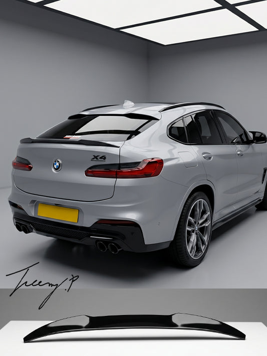 Gloss black rear boot trunk lip spoiler for BMW X4 G02 2018 and newer